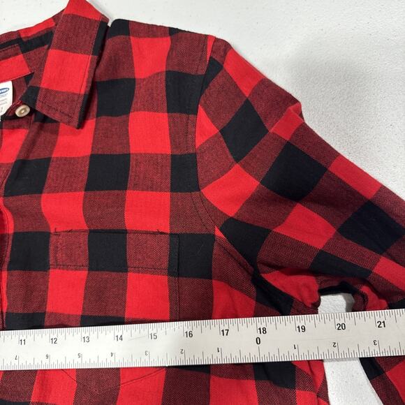 Old Navy Maternity Top Womens S/P Buffalo Plaid Flannel Henley Relax Fit Shirt - Picture 5 of 10